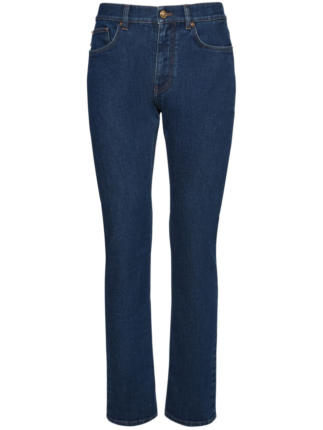 Jeans Slim Fit Medusa In Denim Di Cotone 17.5cm - VERSACE - Modalova