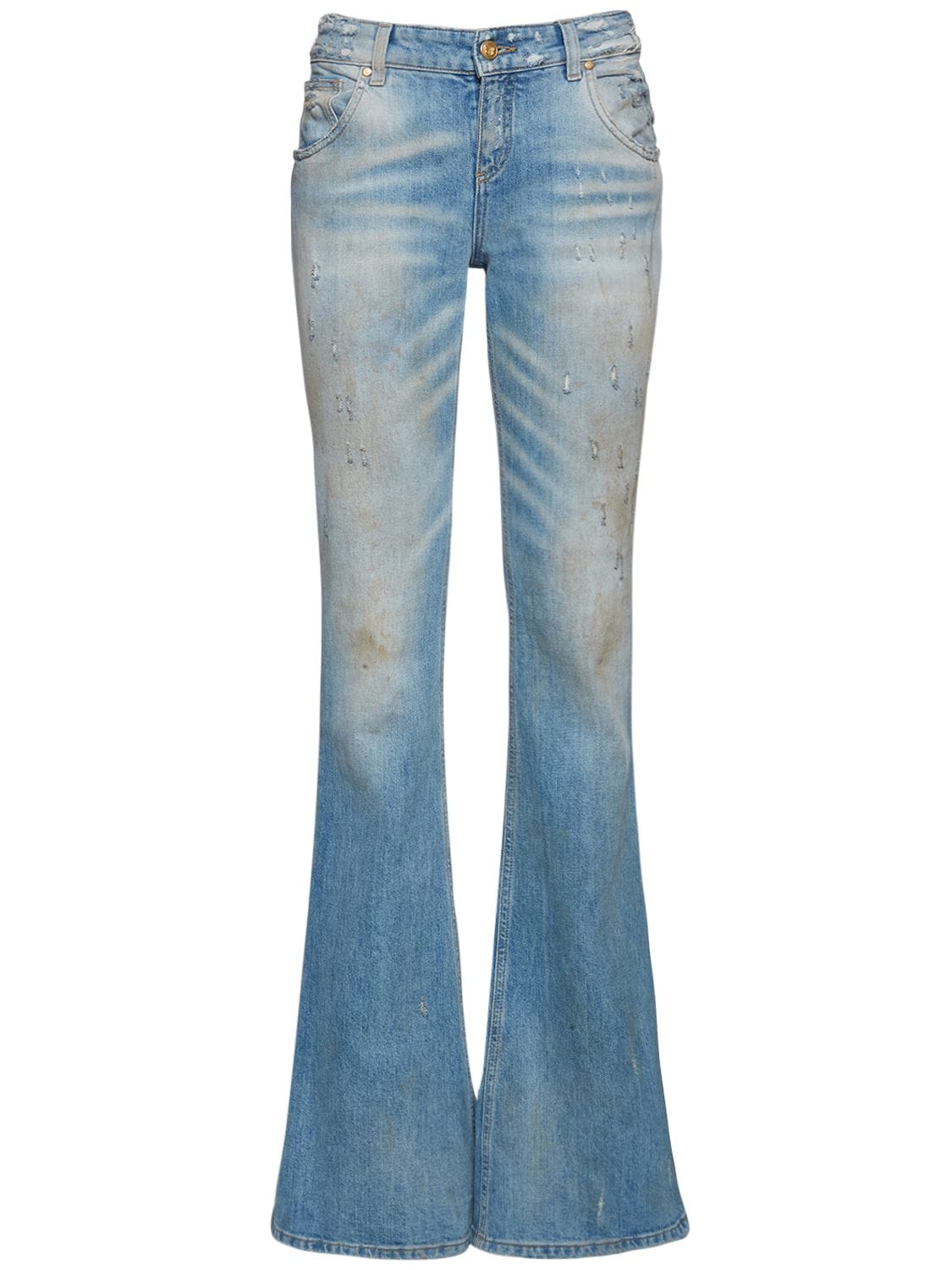 Vintage Cotton Denim Flared Jeans - BLUMARINE - Modalova