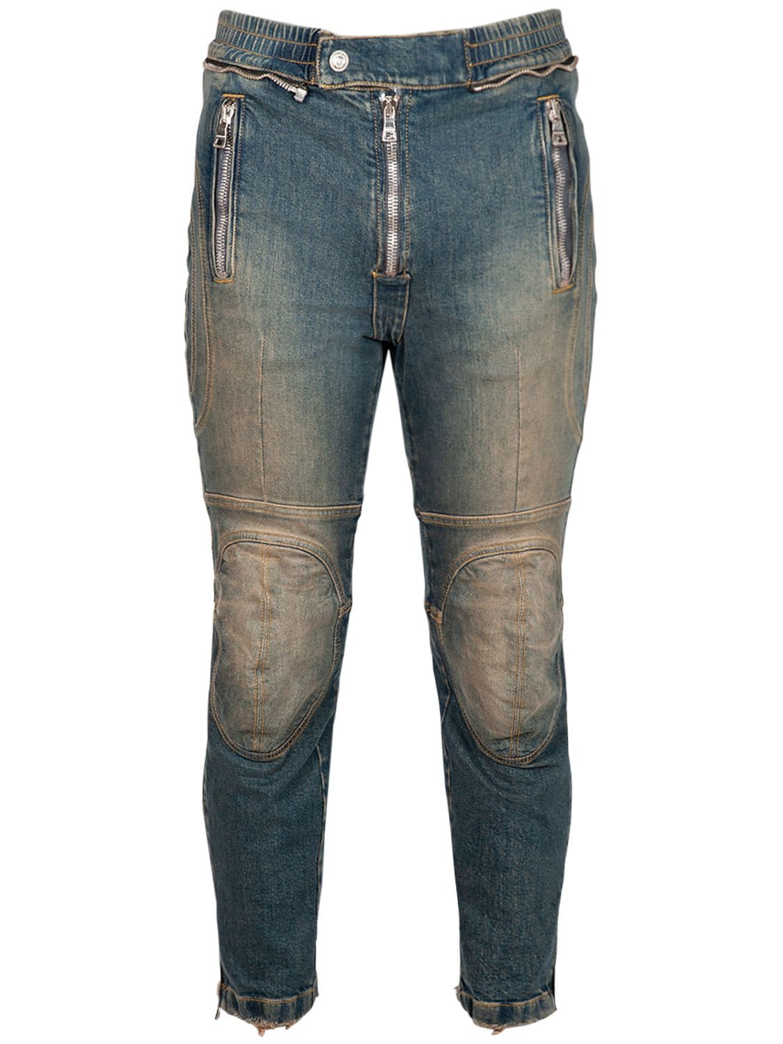 Hombre Jeans De Denim Desgastado Con Rodilleras 30 - BALMAIN - Modalova