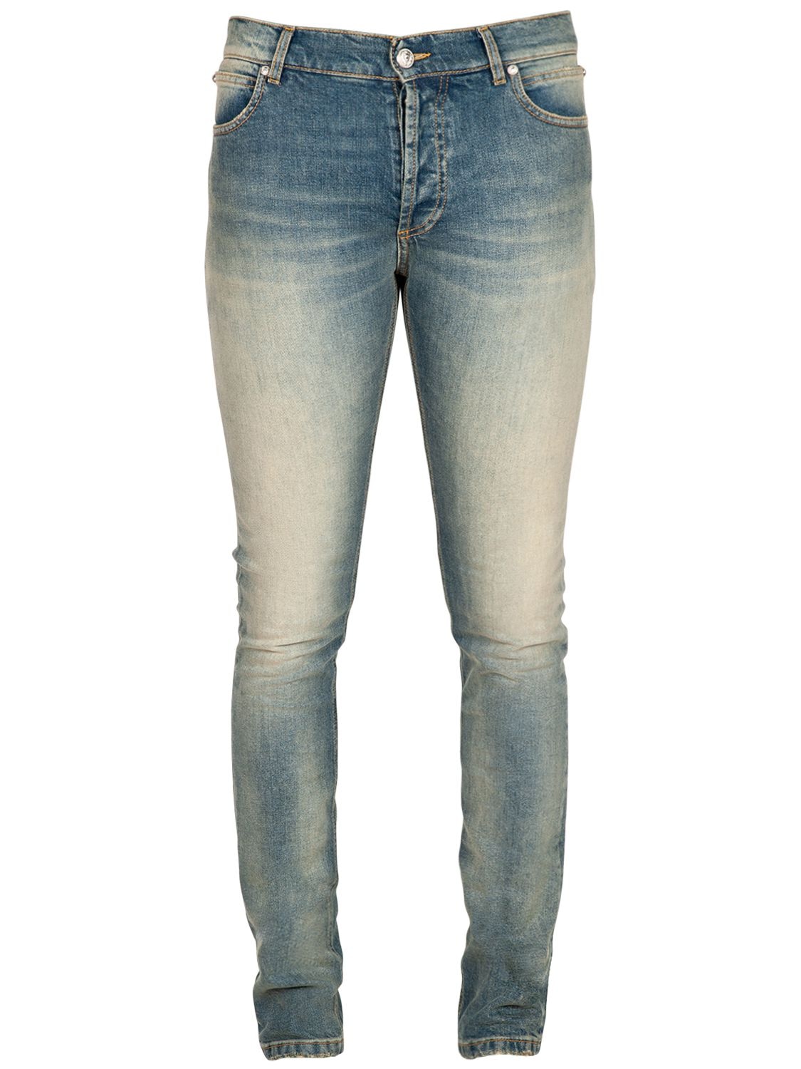 Jeans Slim Fit In Denim Di Cotone - BALMAIN - Modalova
