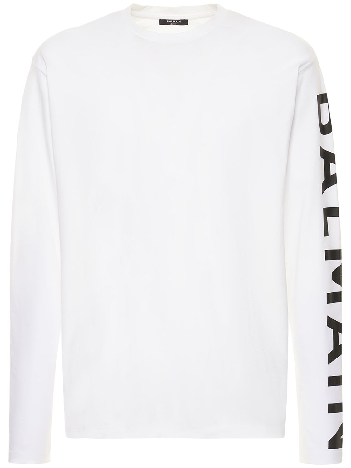 Logo Print Cotton Jersey T-shirt - BALMAIN - Modalova