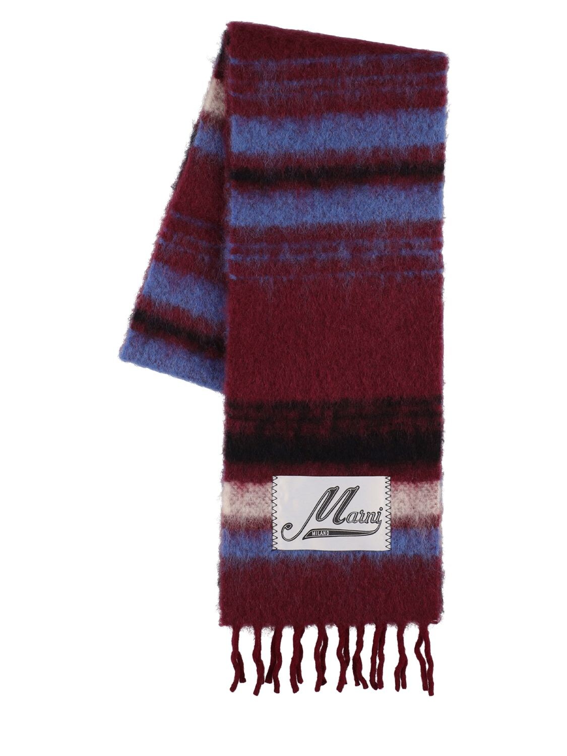 Striped Wool & Alpaca Blend Scarf - MARNI - Modalova