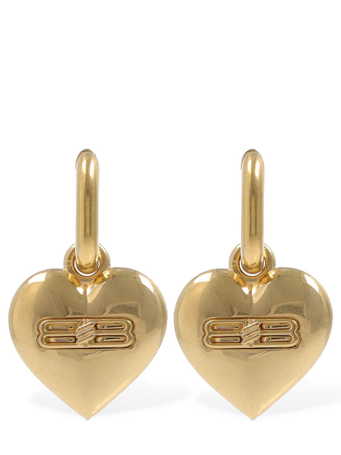 Bb Icon Heart Brass Earrings - BALENCIAGA - Modalova