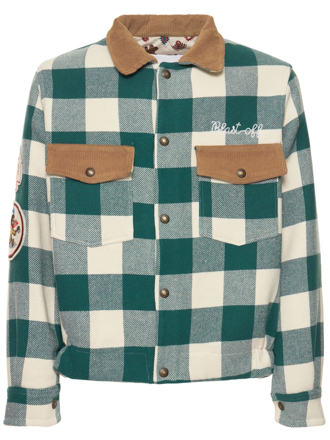 Cotton Velvet Checkered Shirt Jacket - BLAST-OFF - Modalova