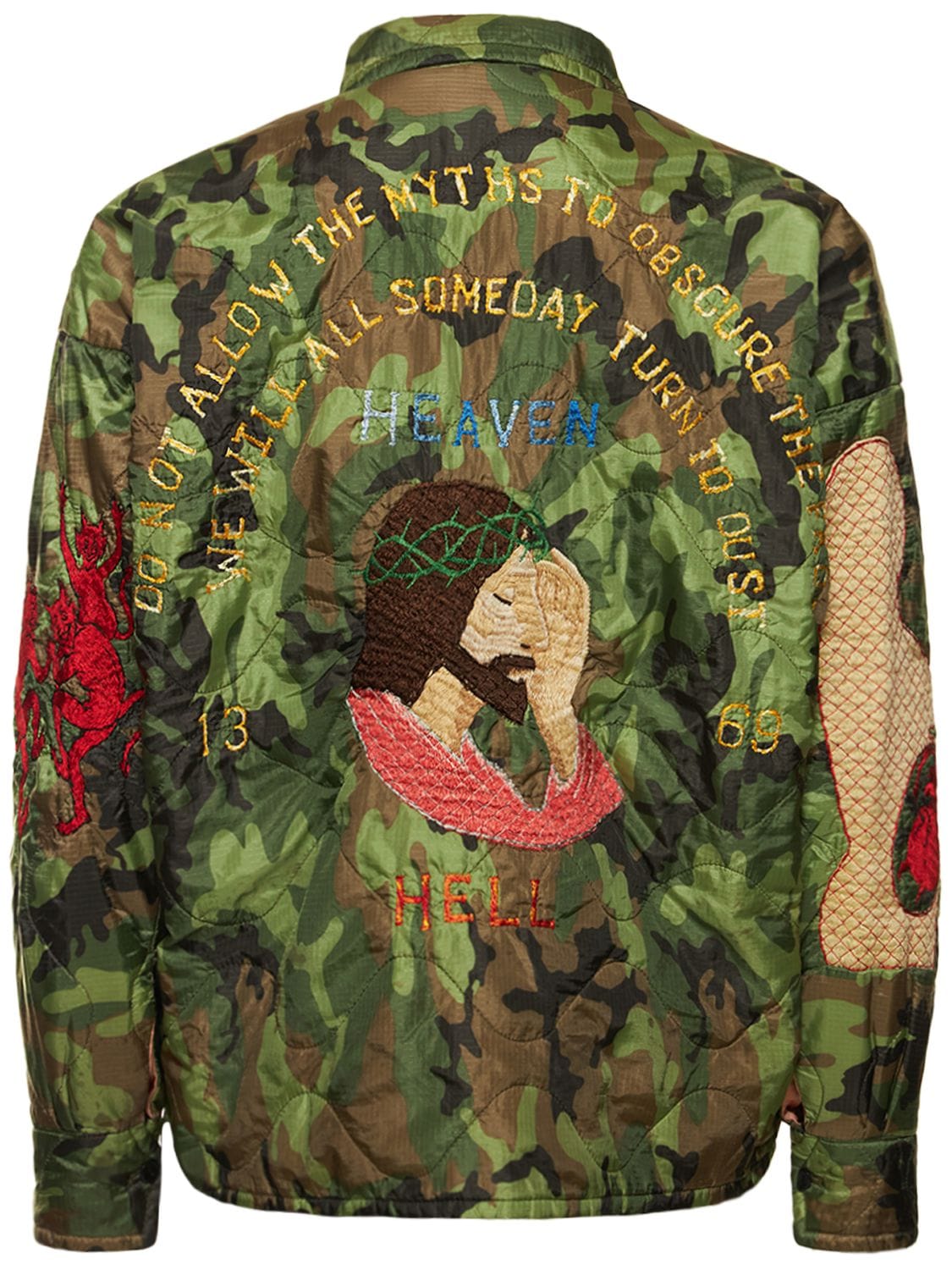 Camouflage Nylon Jacket W/patches - SAINT MICHAEL - Modalova