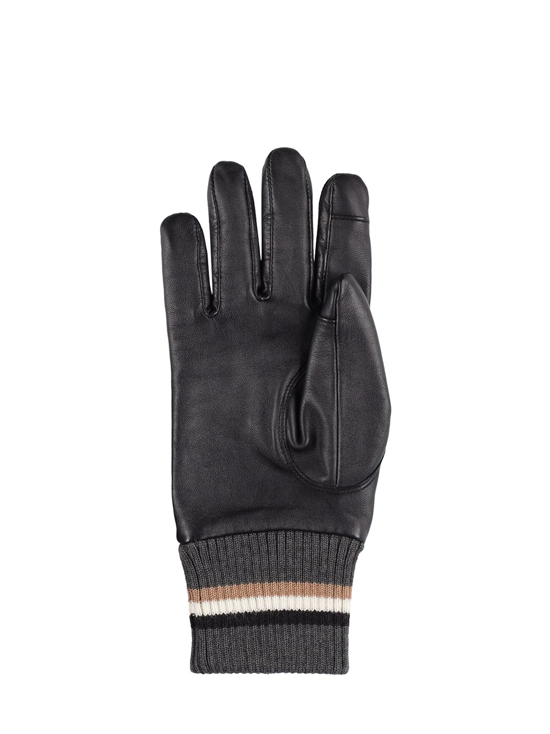 Hayden Leather Gloves - BOSS - Modalova
