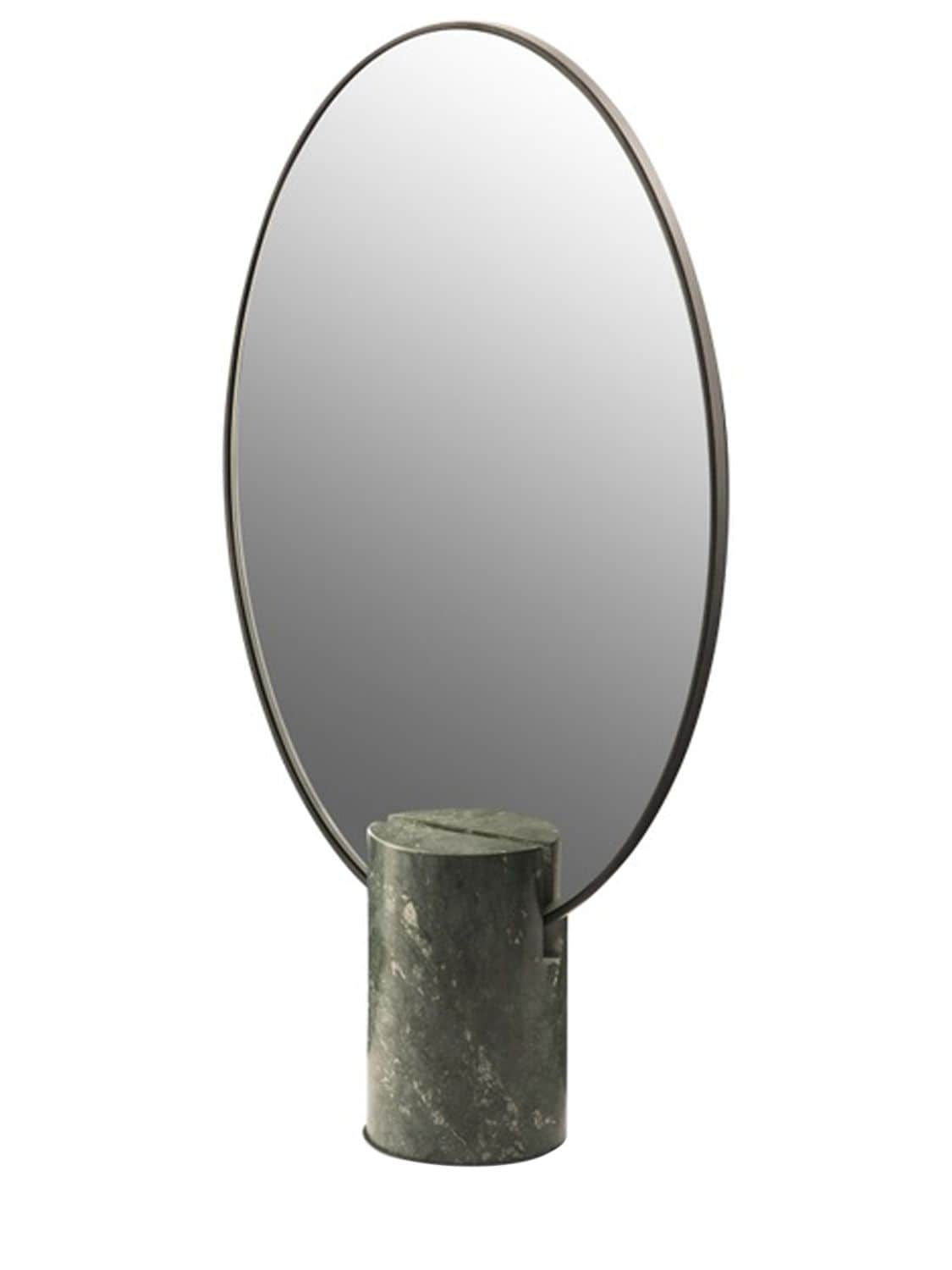 Oval Metal & Marble Mirror - POLSPOTTEN - Modalova