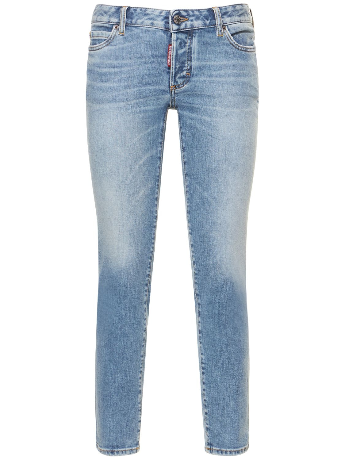 Jeans Cropped Slim Fit Jennifer In Denim Di Cotone - DSQUARED2 - Modalova