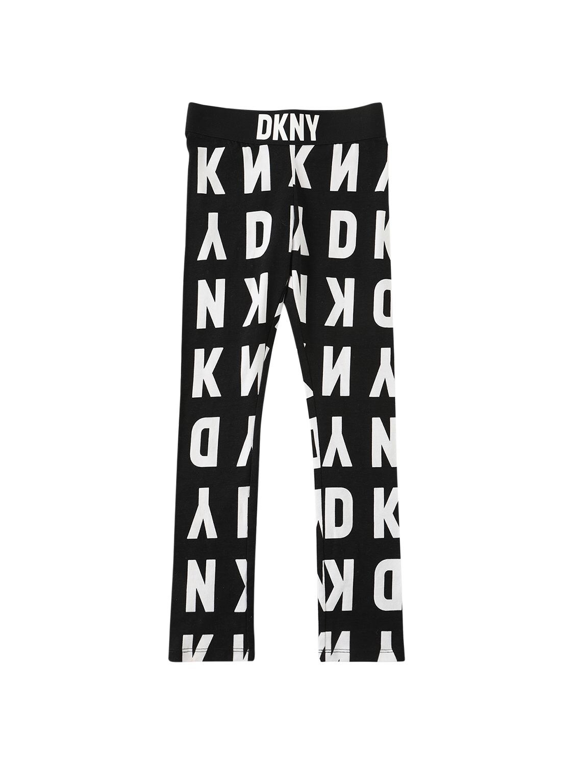 Leggings In Jersey Di Cotone Stampato - DKNY - Modalova
