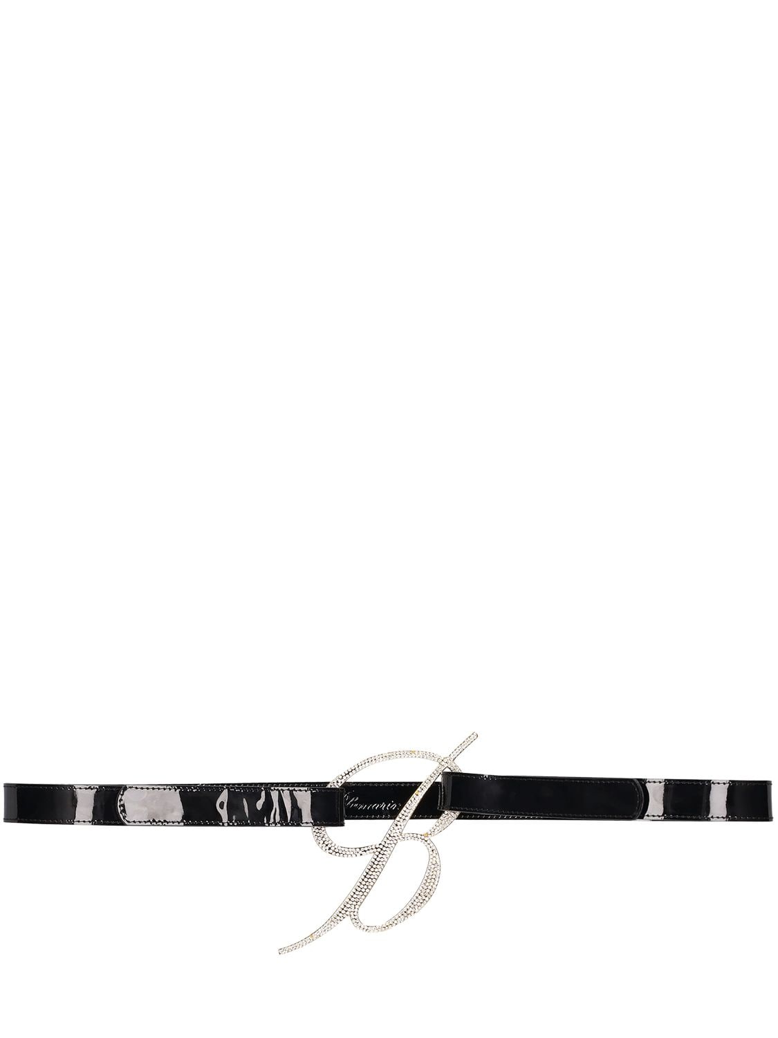 Varnish Embellished Logo Belt - BLUMARINE - Modalova