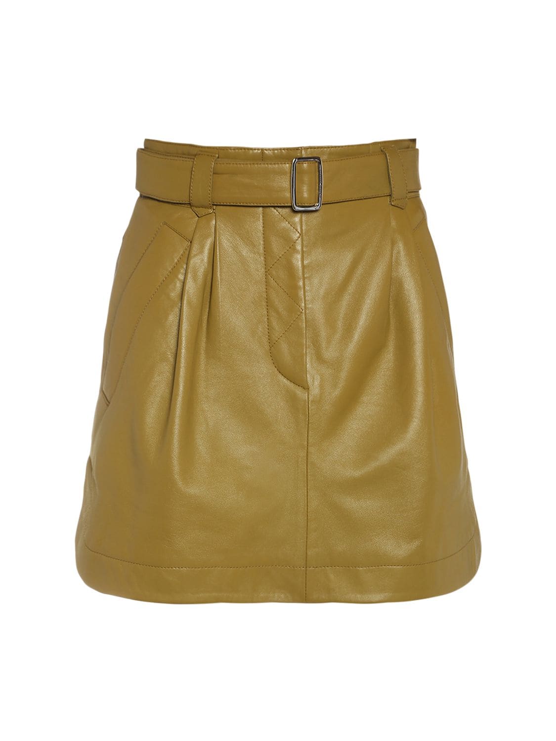 Belted Leather Mini Skirt - ALBERTA FERRETTI - Modalova