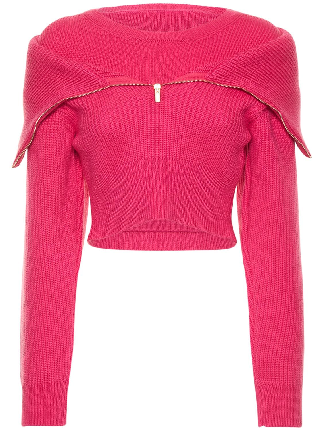 La Maille Risoul Wool Knit Crop Sweater - JACQUEMUS - Modalova