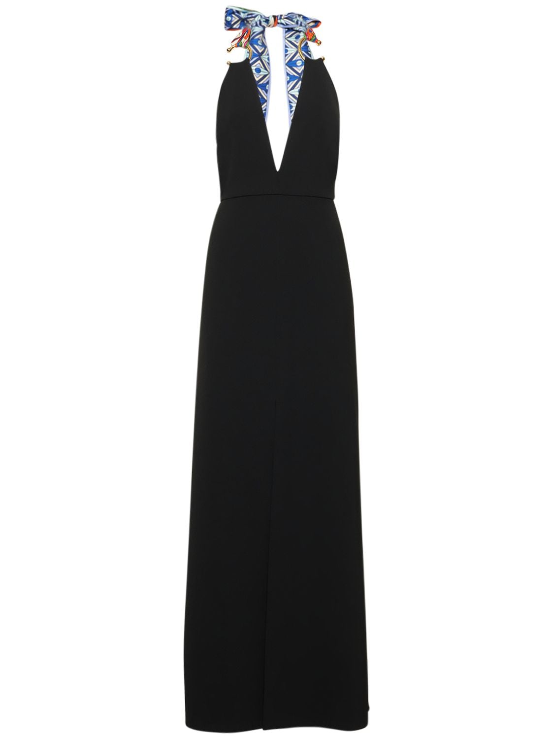 Langes Kleid Mit V-ausschnitt Und Foulard-riemen - PUCCI - Modalova
