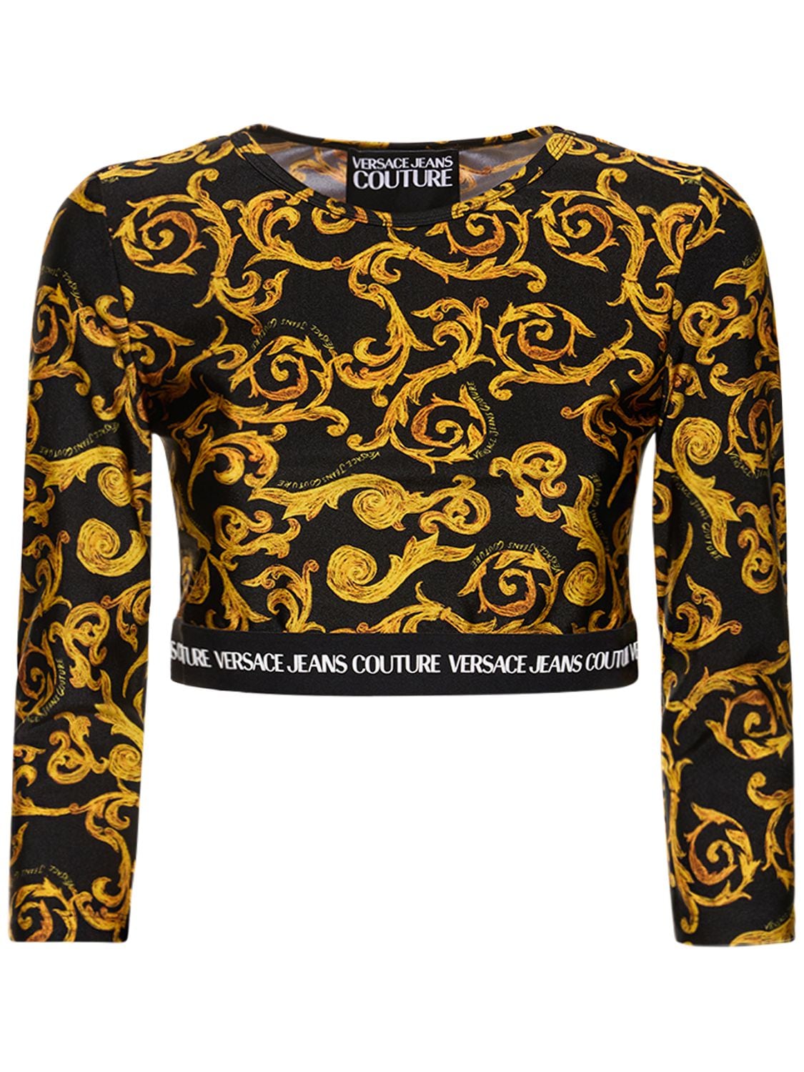T-shirt In Lycra Stampata - VERSACE JEANS COUTURE - Modalova