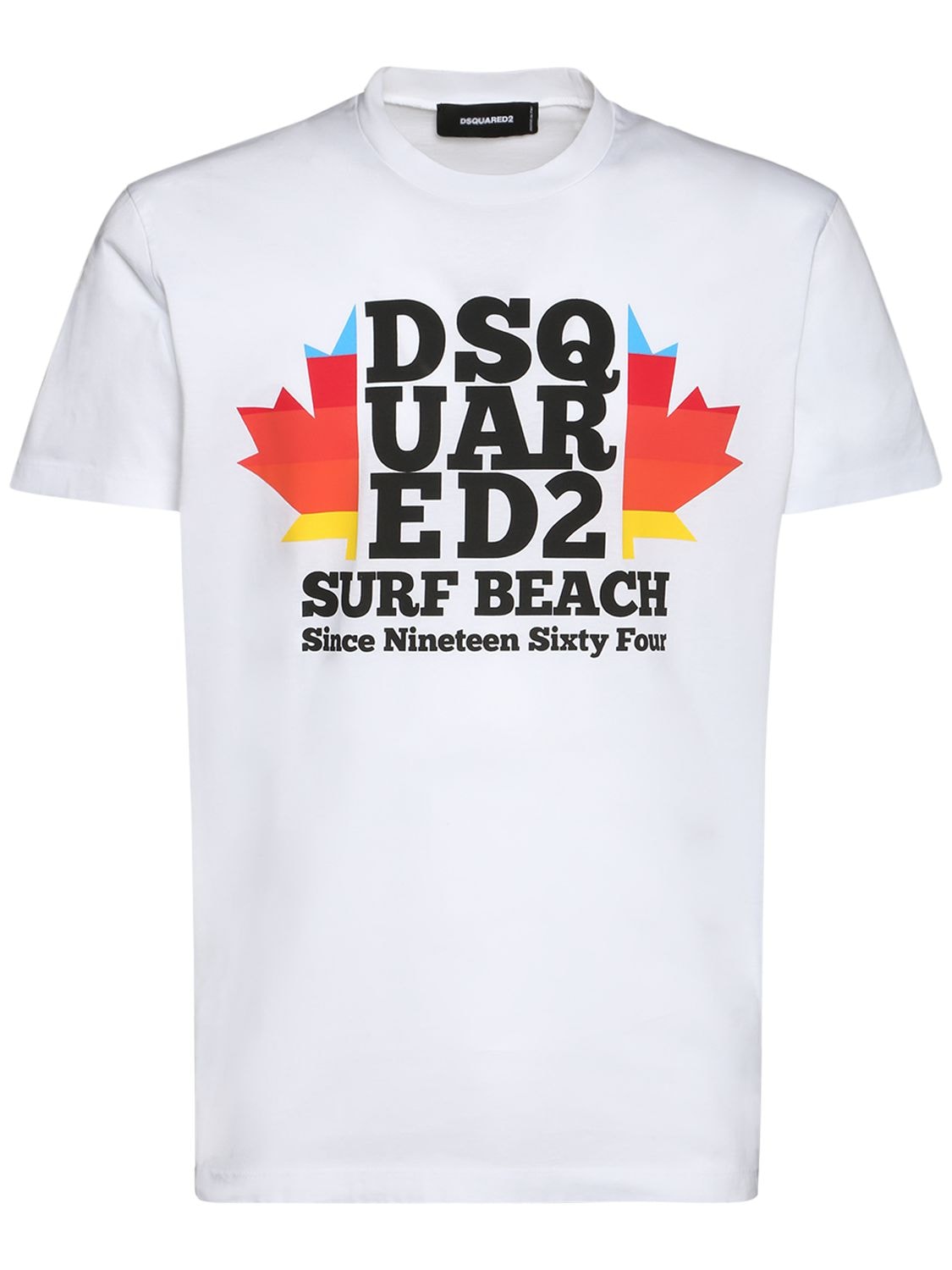 T-shirt Surf Beach In Jersey Di Cotone - DSQUARED2 - Modalova