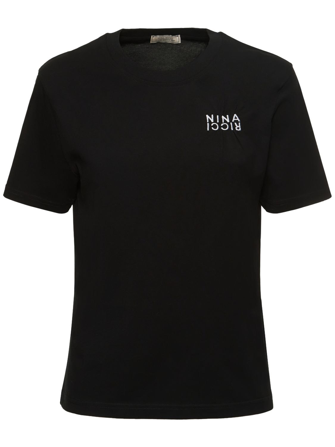 T-shirt Aus Baumwolljersey Mit Gesticktem Logo - NINA RICCI - Modalova