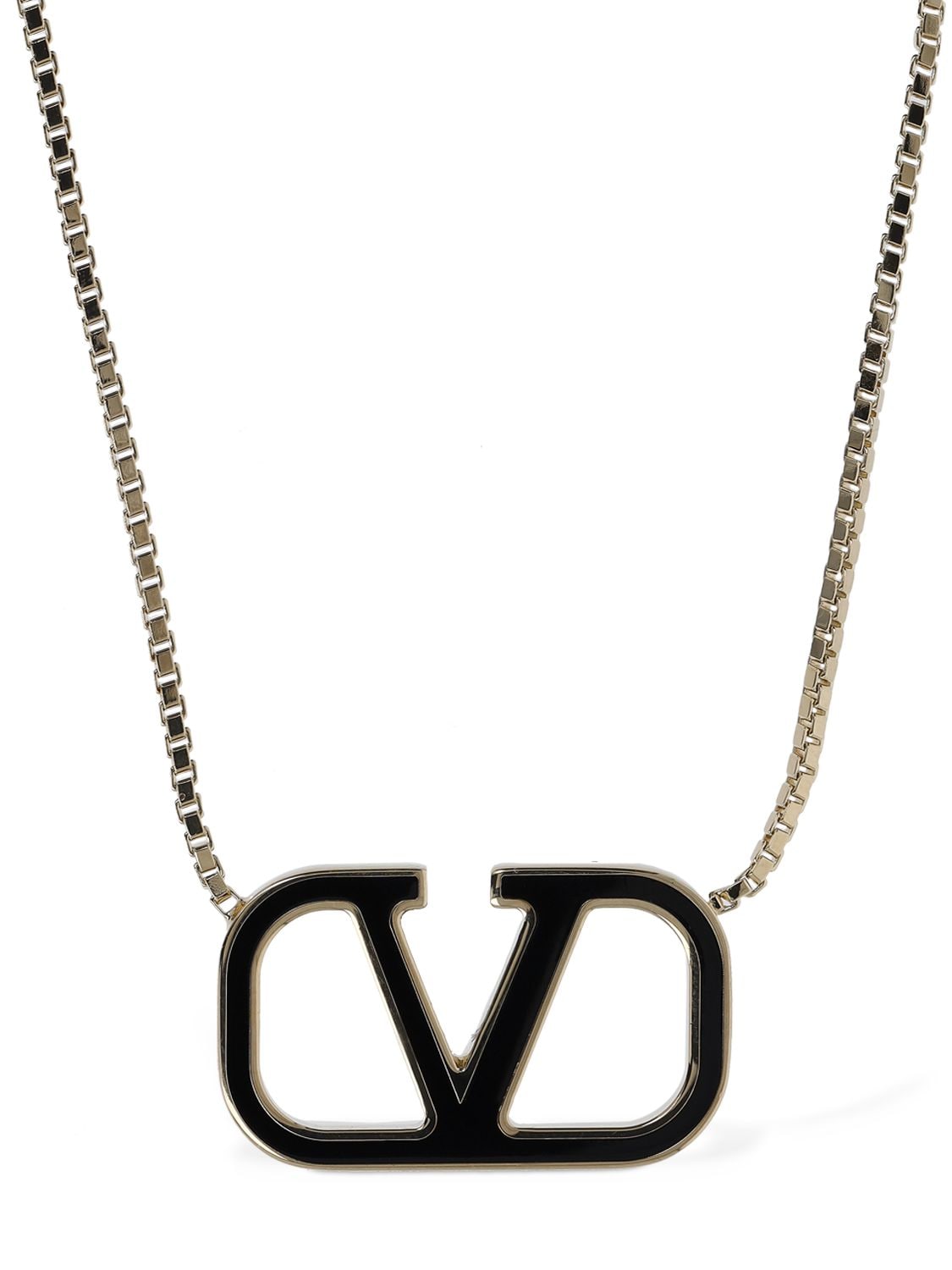 Lange, Emaillierte Halskette Mit V-logo - VALENTINO GARAVANI - Modalova