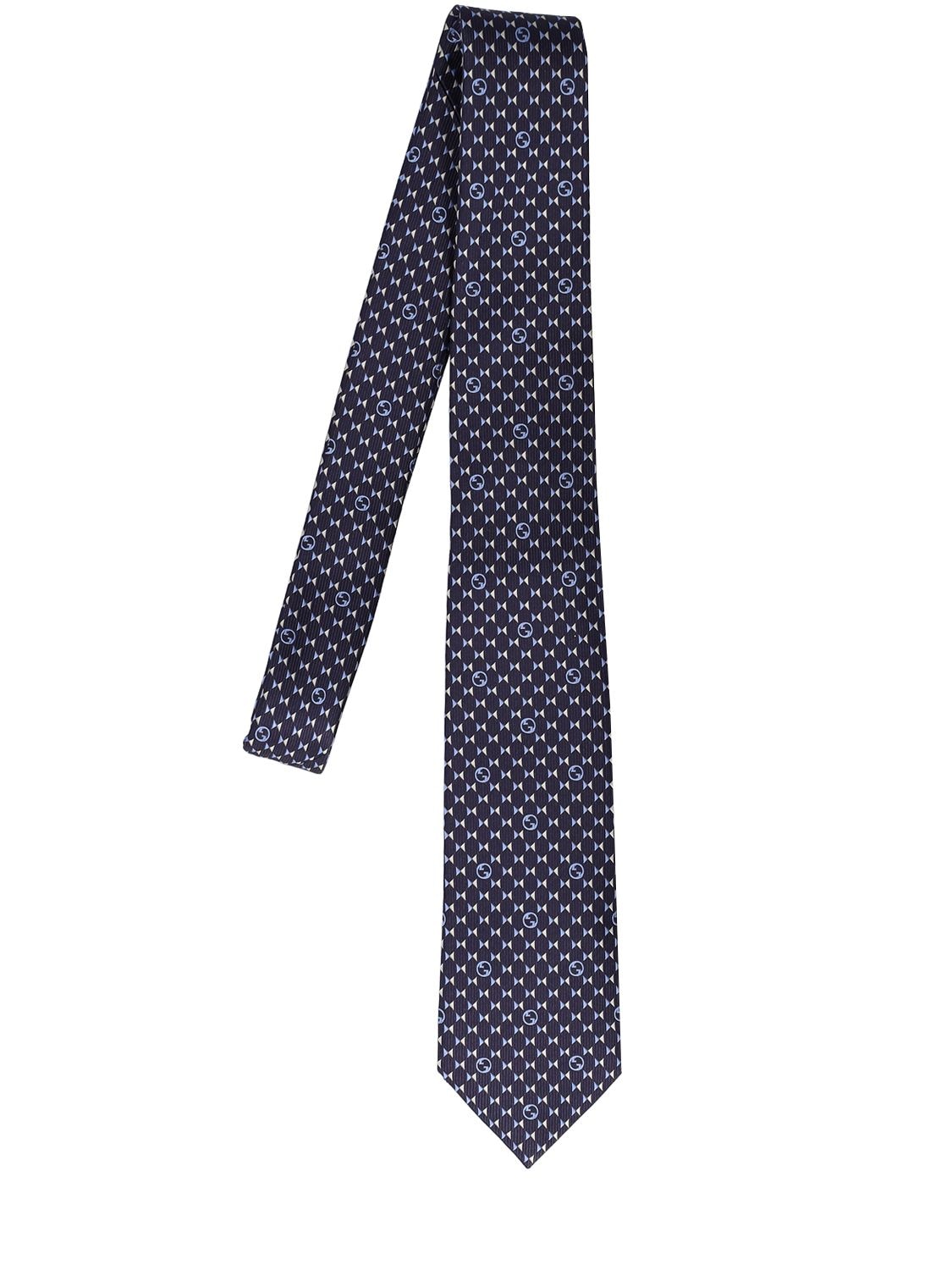 Cravatta In Seta Stampata 7cm - GUCCI - Modalova
