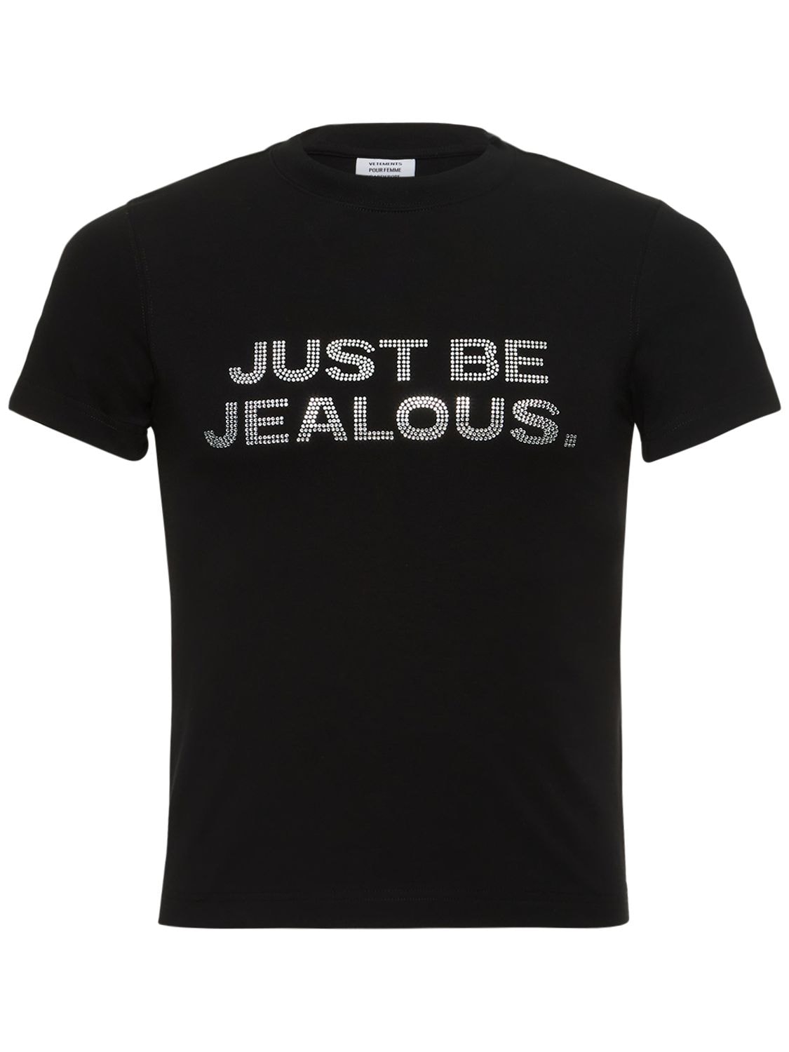T-shirt Just Be Jealous In Cotone Con Cristalli - VETEMENTS - Modalova