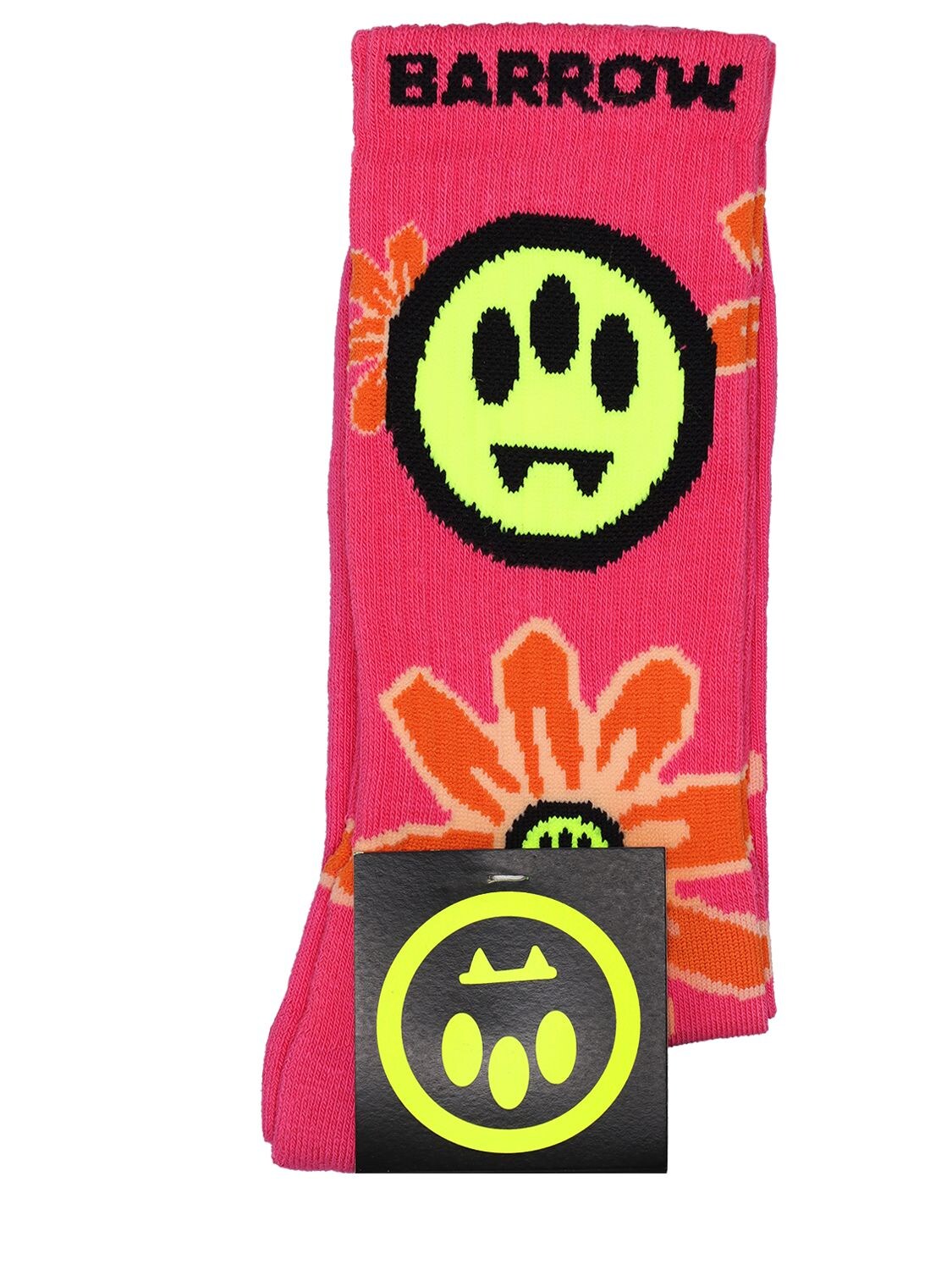 Flower Logo Ribbed Cotton Blend Socks - BARROW - Modalova