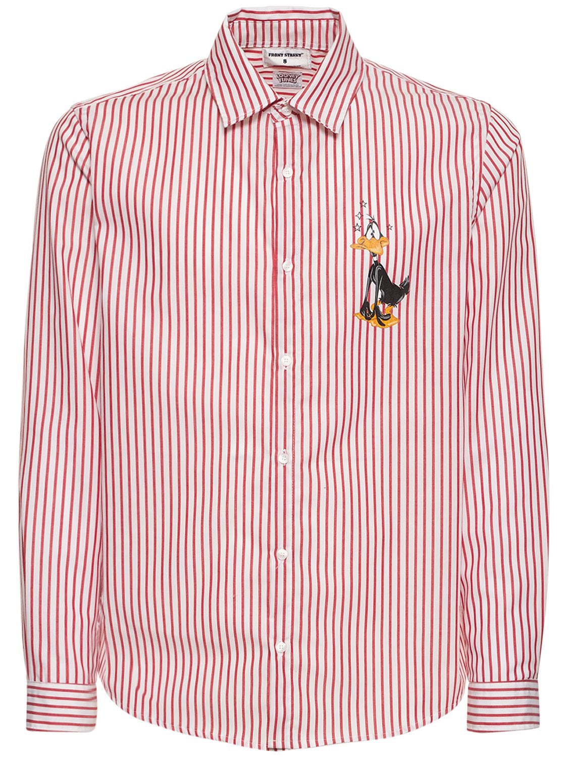 Daffy Duck Printed Striped Cotton Shirt - FRONT STREET 8 - Modalova