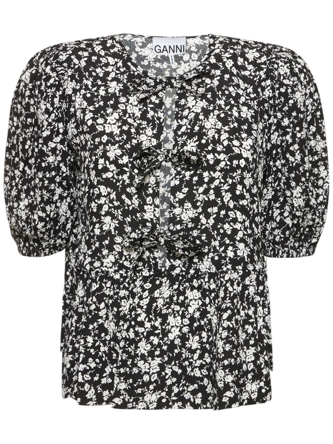 Bedruckte Viskose-bluse Mit Schößchen - GANNI - Modalova