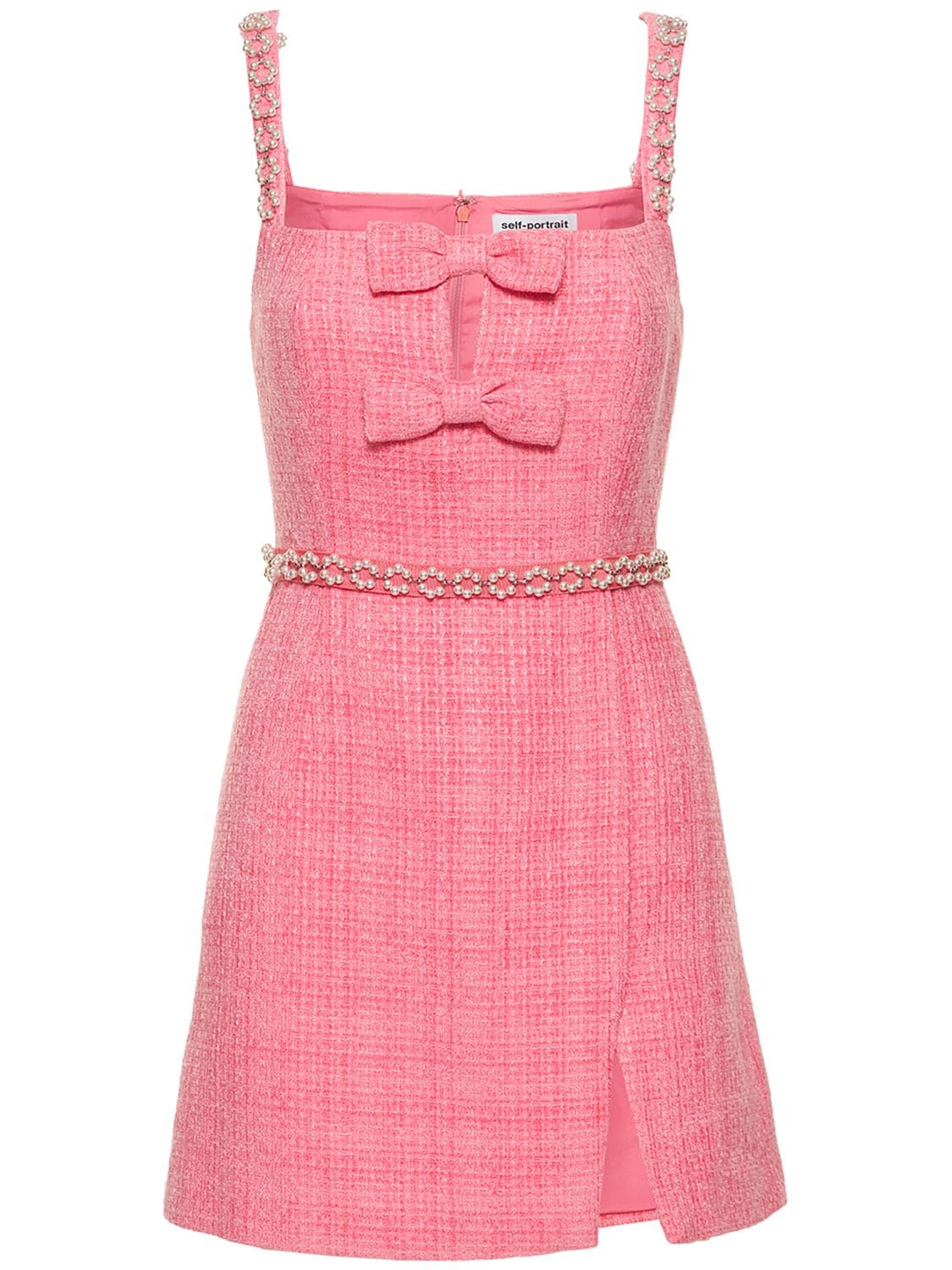 Pink Bouclé Mini Dress - SELF-PORTRAIT - Modalova