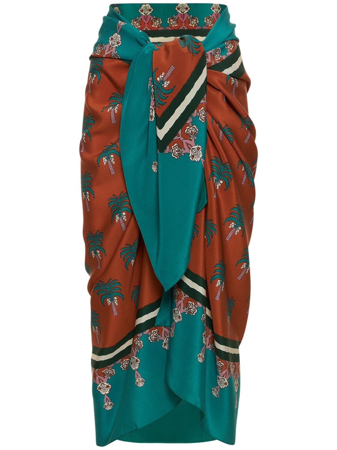 Silk Crepe De Chine Pareo Skirt - JOHANNA ORTIZ - Modalova