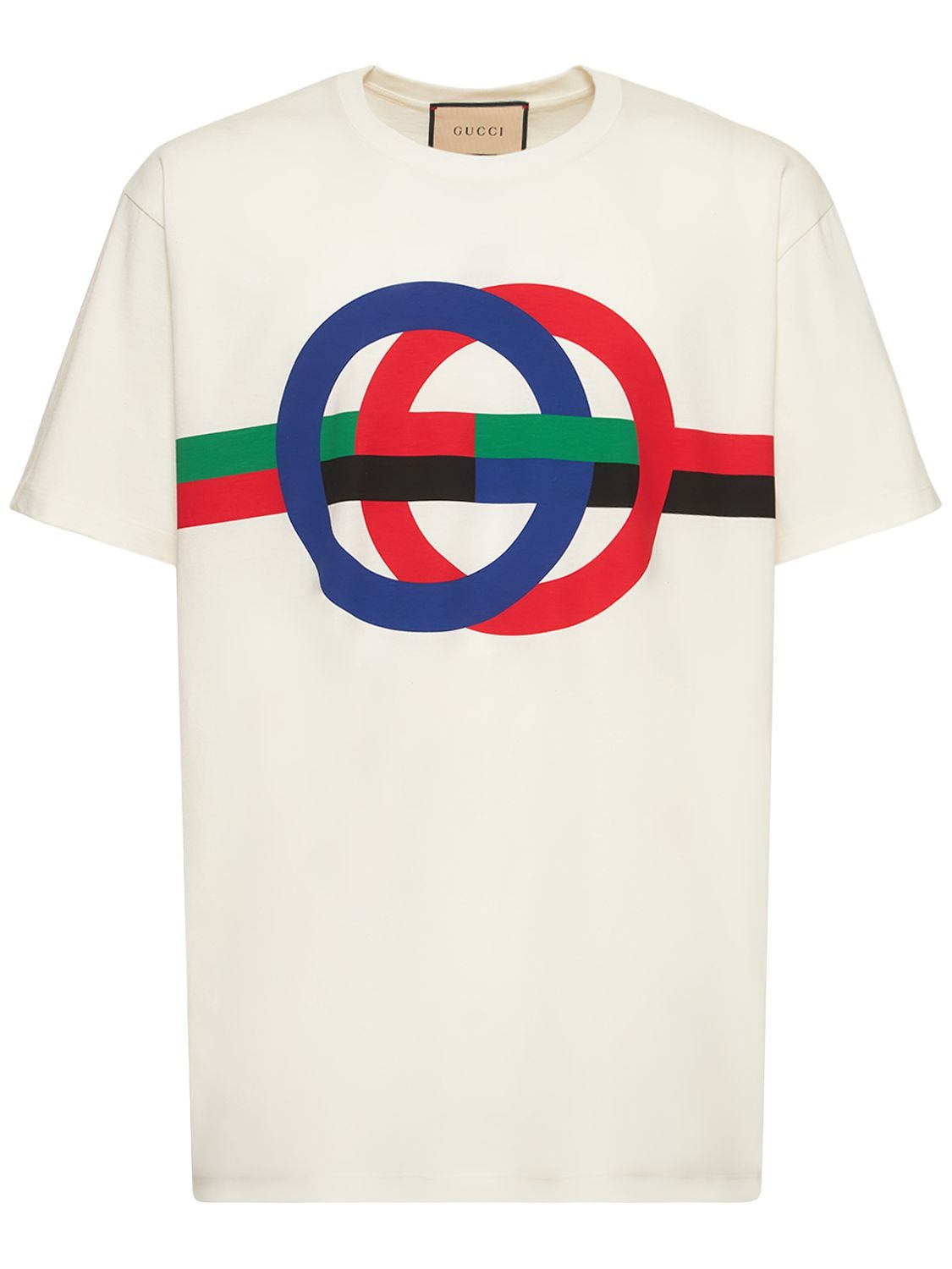 T-shirt In Cotone Con Stampa - GUCCI - Modalova