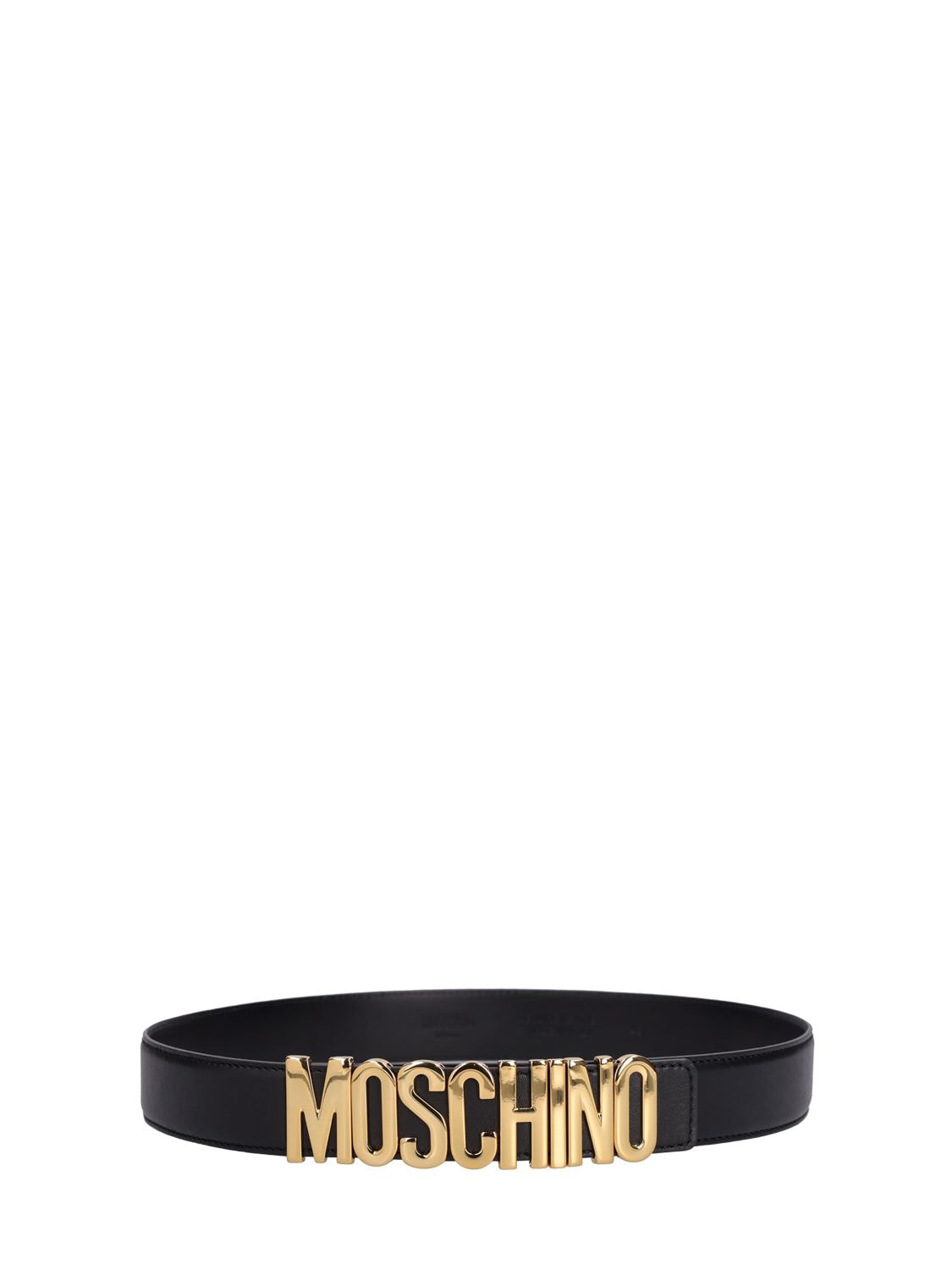 Cintura In Pelle Con Logo 3,5cm - MOSCHINO - Modalova
