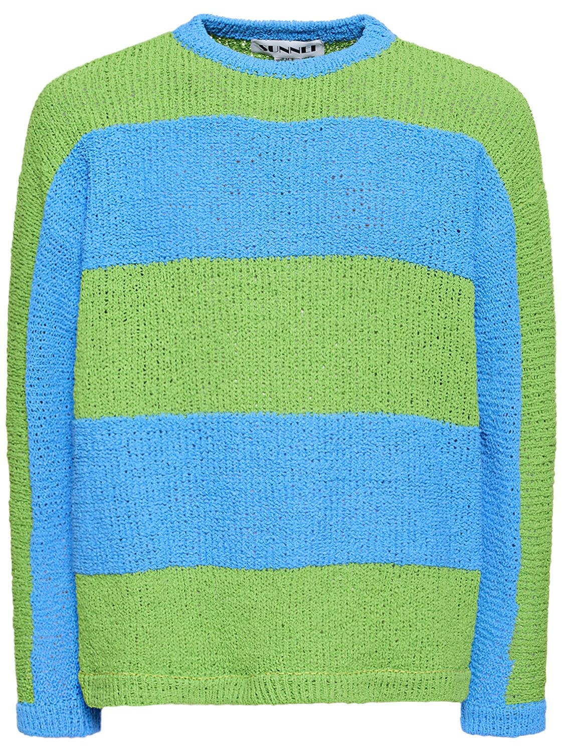 Striped Tech Knit Crewneck Sweater - SUNNEI - Modalova
