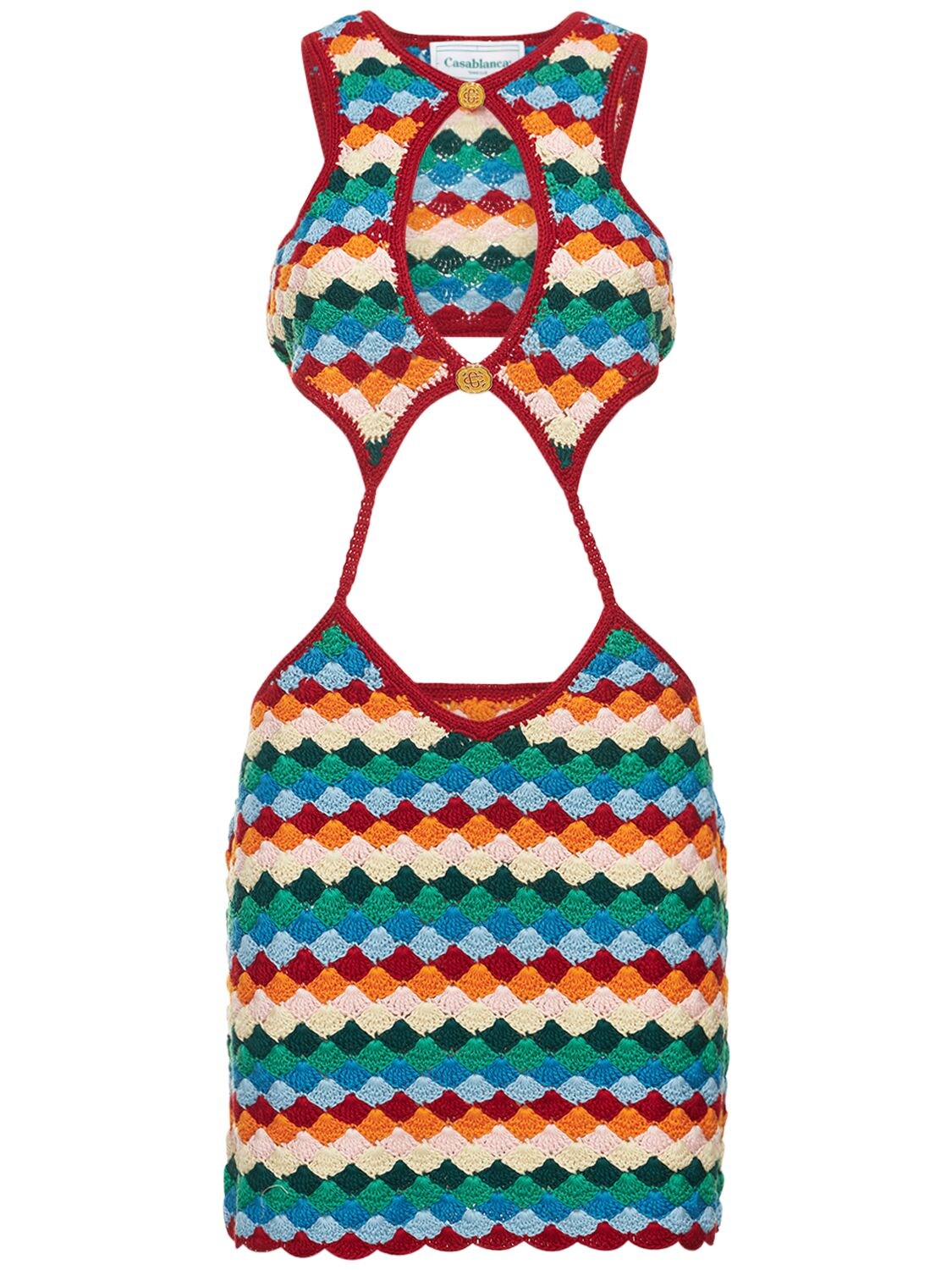 Rainbow Crochet Cutout Mini Dress - CASABLANCA - Modalova