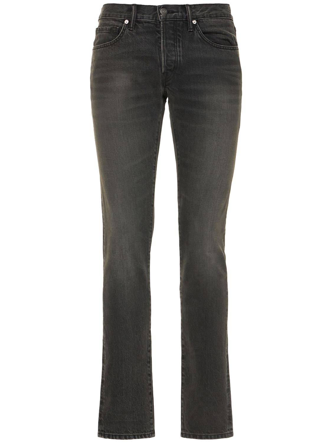 Jeans Slim Fit Aged Black Wash - TOM FORD - Modalova