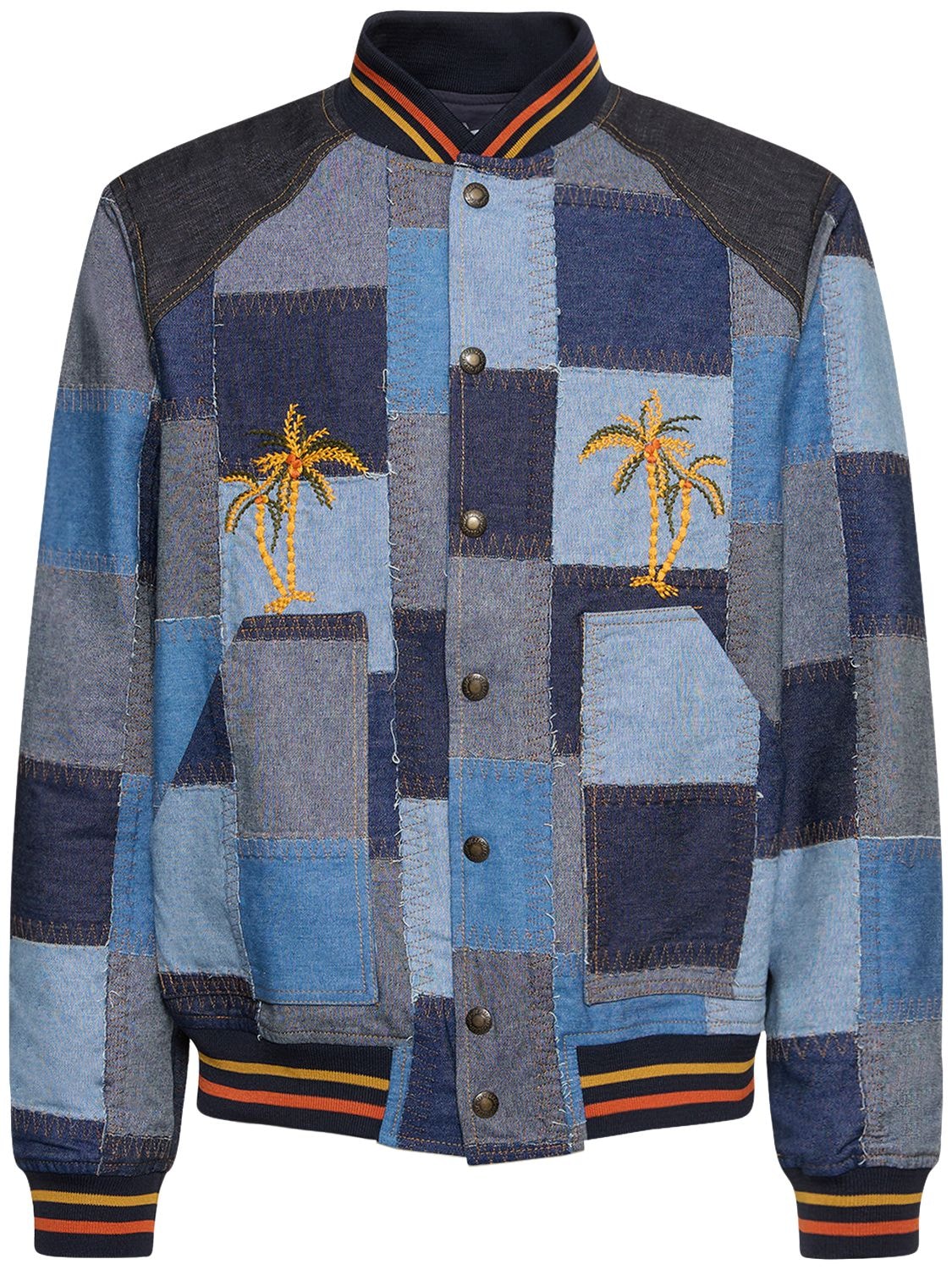 Patchwork Denim Jacket W/embroidery - BLAST-OFF - Modalova