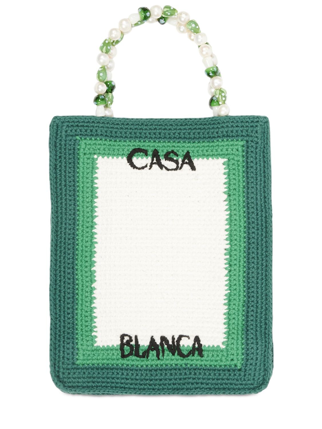 Beaded Crochet Tennis Tote Bag - CASABLANCA - Modalova