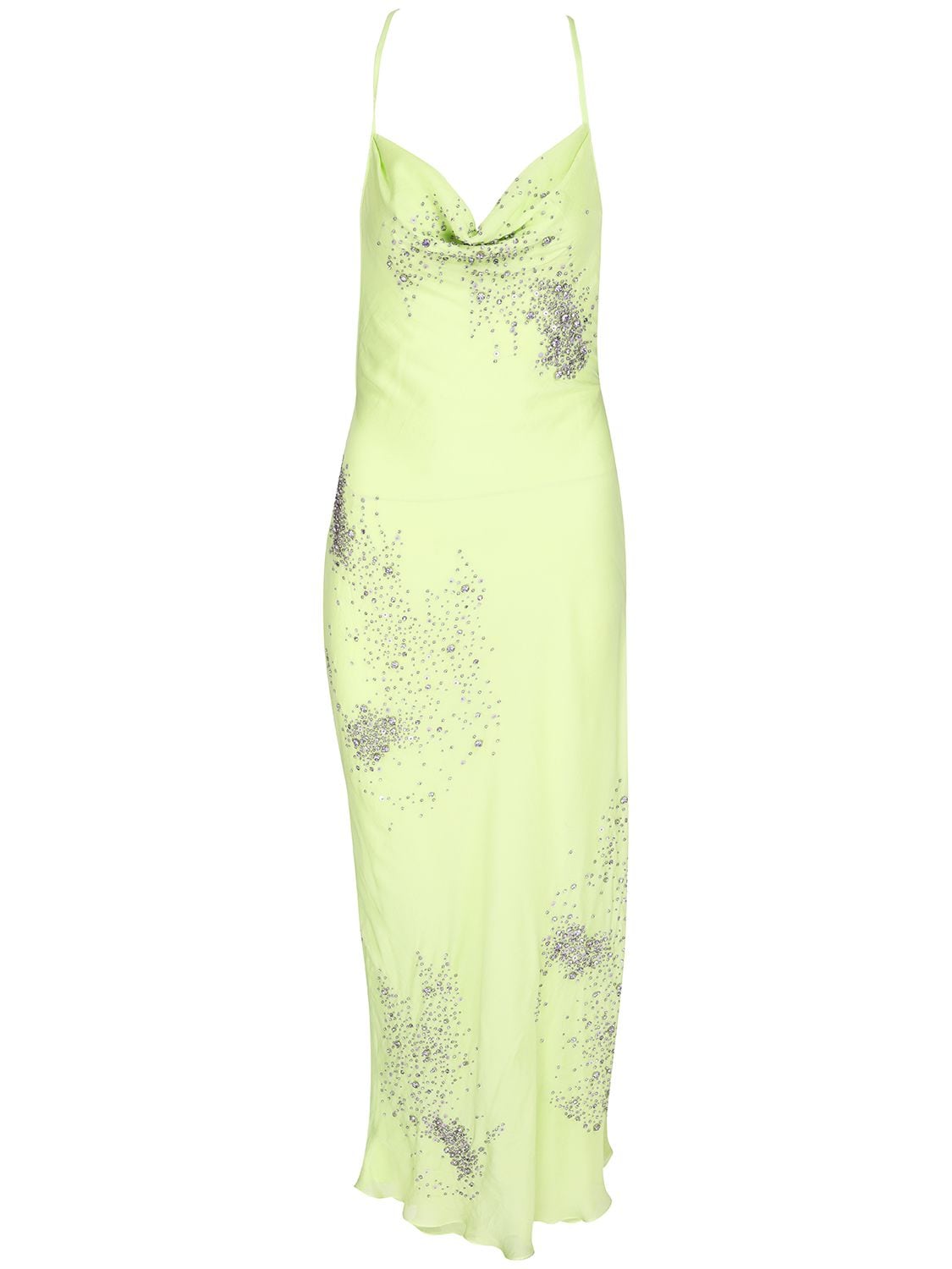 Silk Chiffon Embellished Midi Dress - DES PHEMMES - Modalova