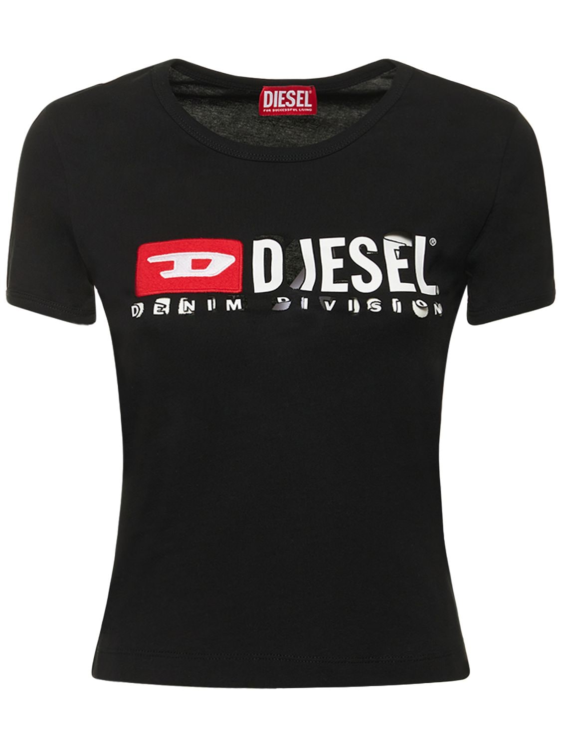 T-shirt In Jersey Di Cotone Con Logo - DIESEL - Modalova