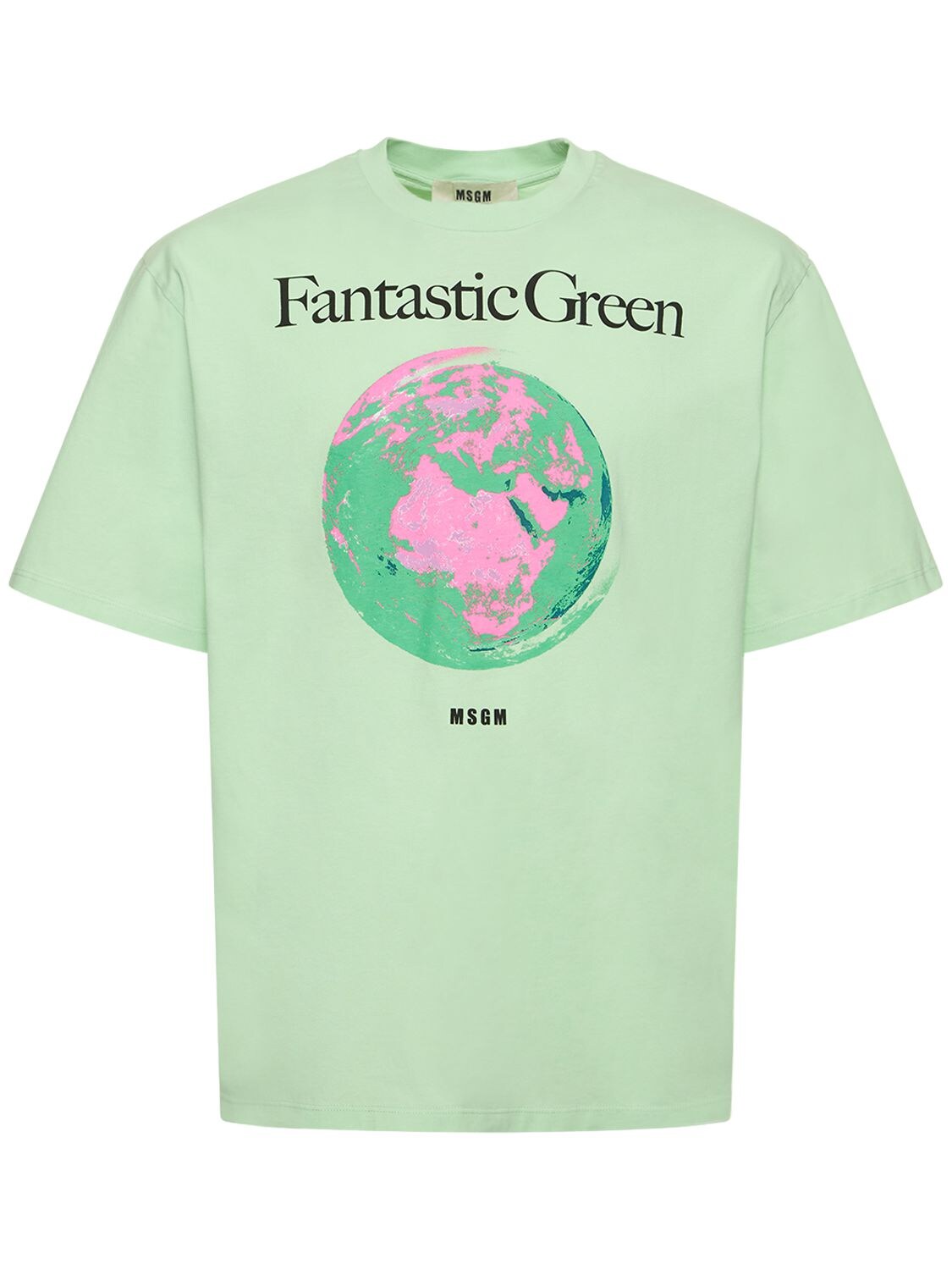 T-shirt Aus Bio-baumwolle "fantastic Green" - MSGM - Modalova