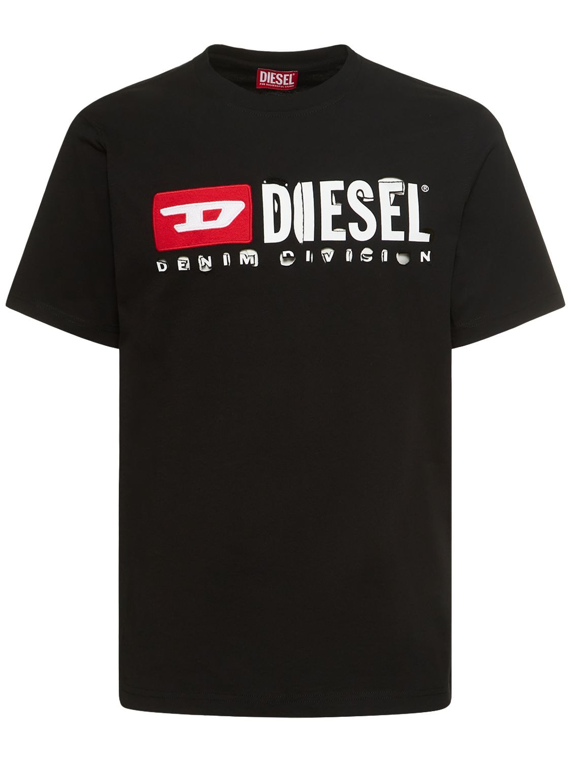 Destroyed Logo Cotton Jersey T-shirt - DIESEL - Modalova