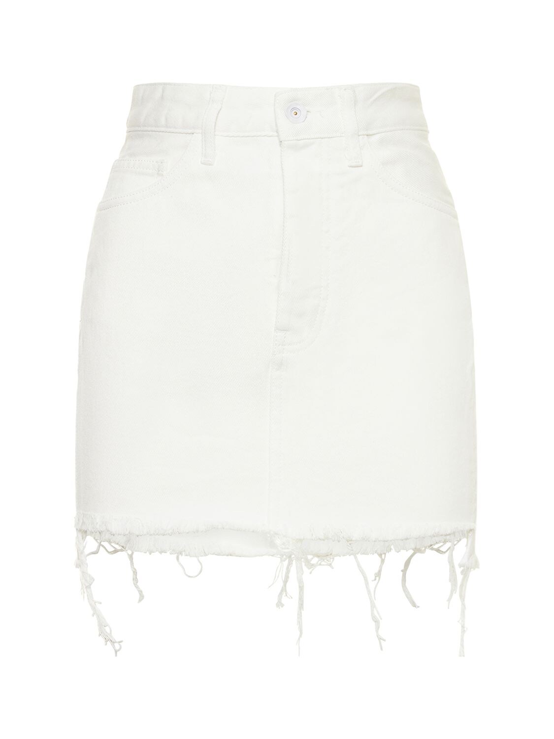 Cotton Denim Mini Skirt - OFF-WHITE - Modalova