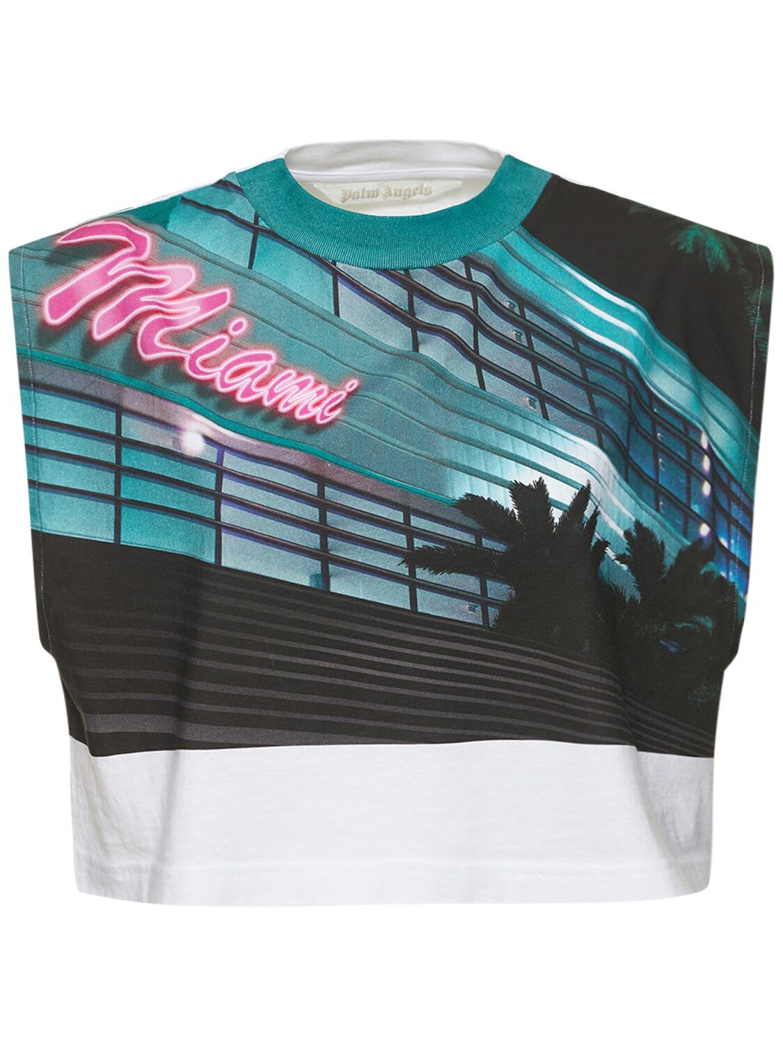 T-shirt Miami Stampata - PALM ANGELS - Modalova