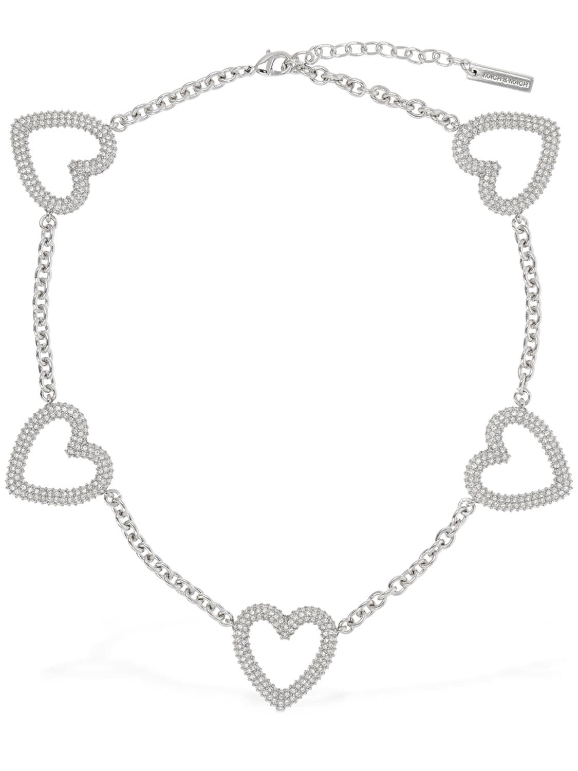 Halskette Mit Herz Und Mehreren Kristallen - MACH & MACH - Modalova
