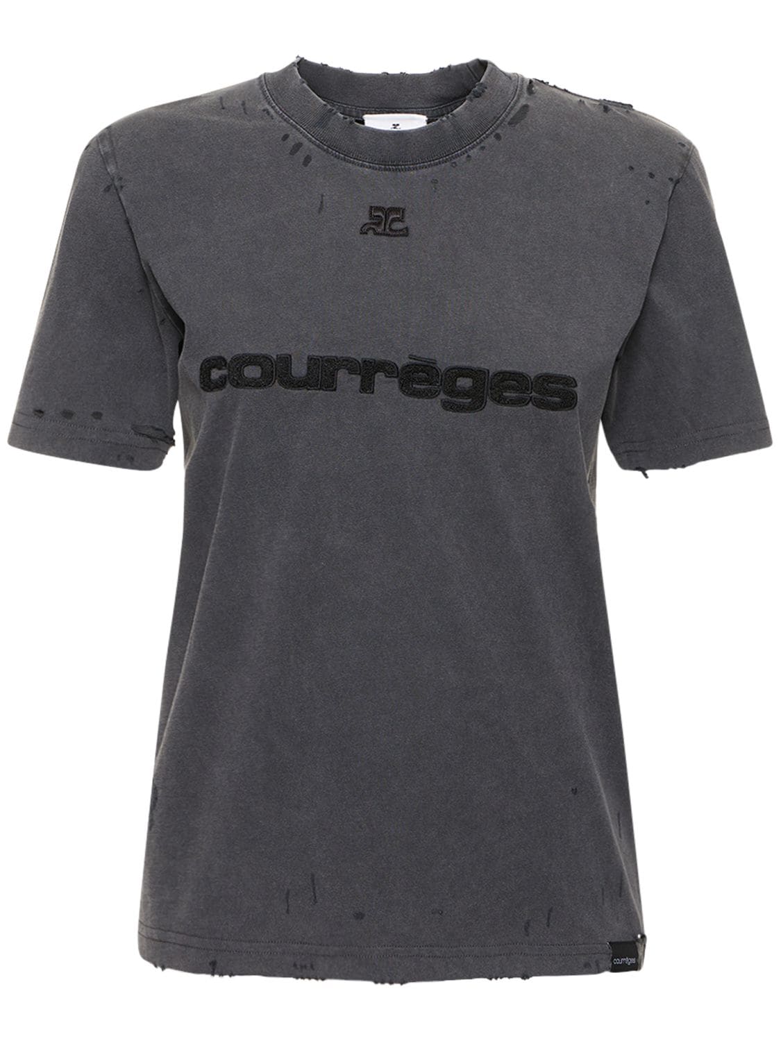 T-shirt In Jersey Di Cotone Con Logo - COURREGES - Modalova