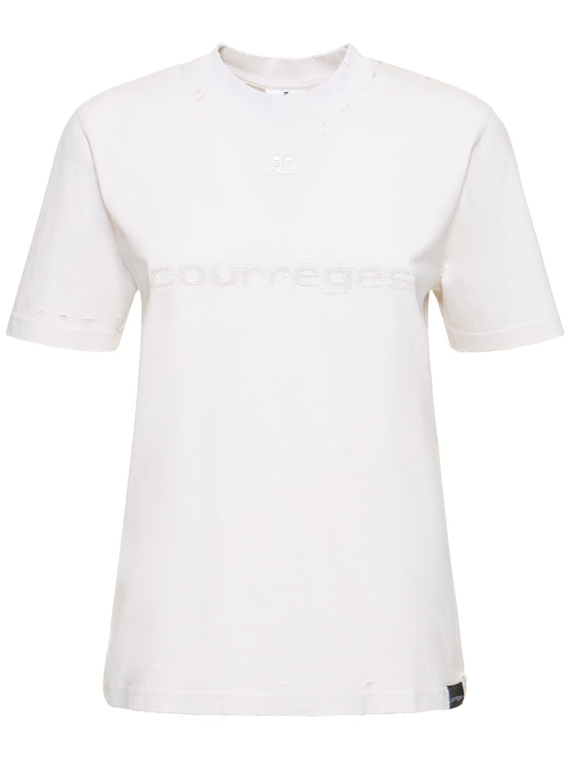 T-shirt In Jersey Di Cotone Distressed - COURREGES - Modalova
