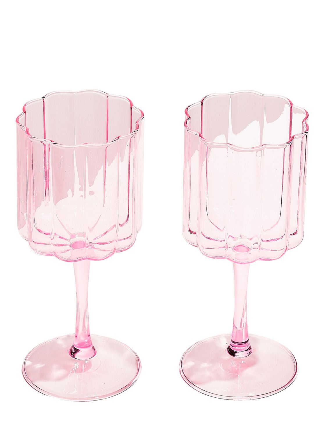 Set Of 2 Wave Wine Glasses - FAZEEK - Modalova