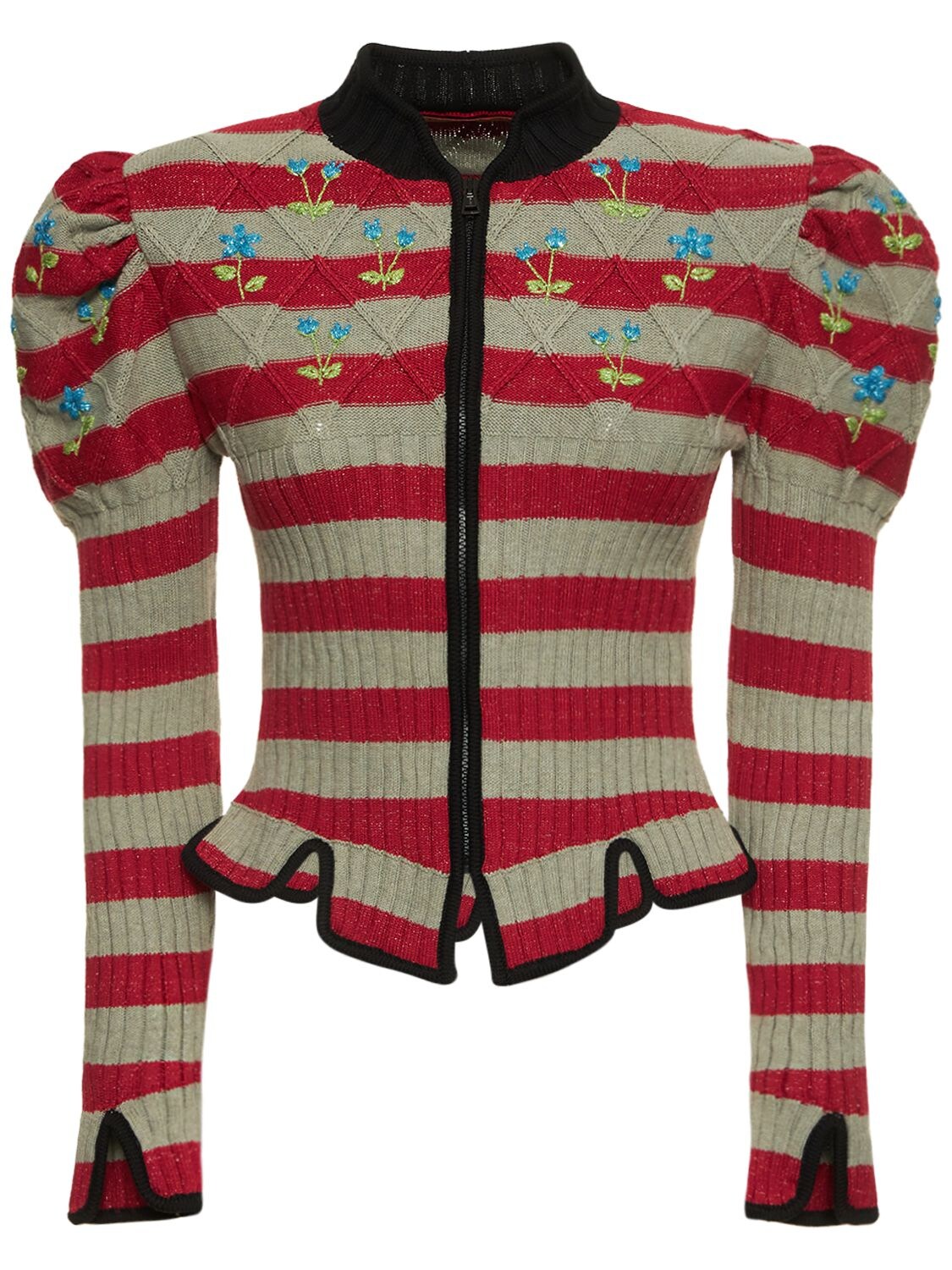 Divna Knitted Embroidered Jacket - CORMIO - Modalova