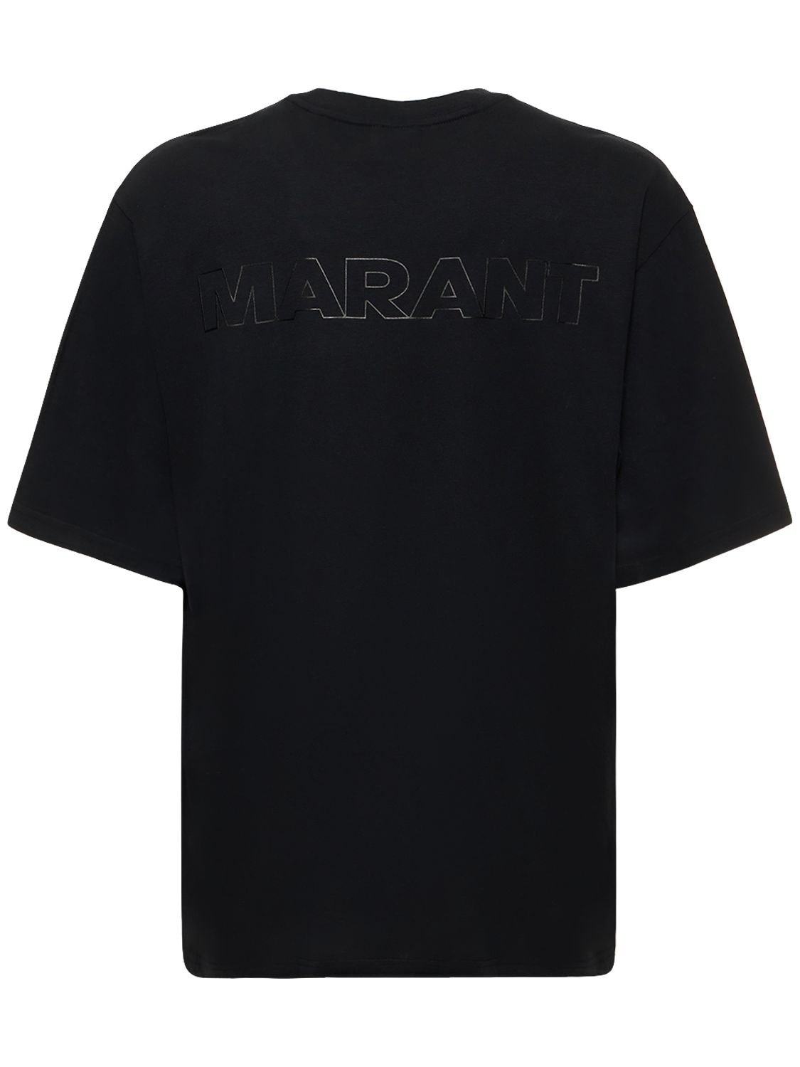 Logo Print Over Cotton Jersey T-shirt - MARANT - Modalova