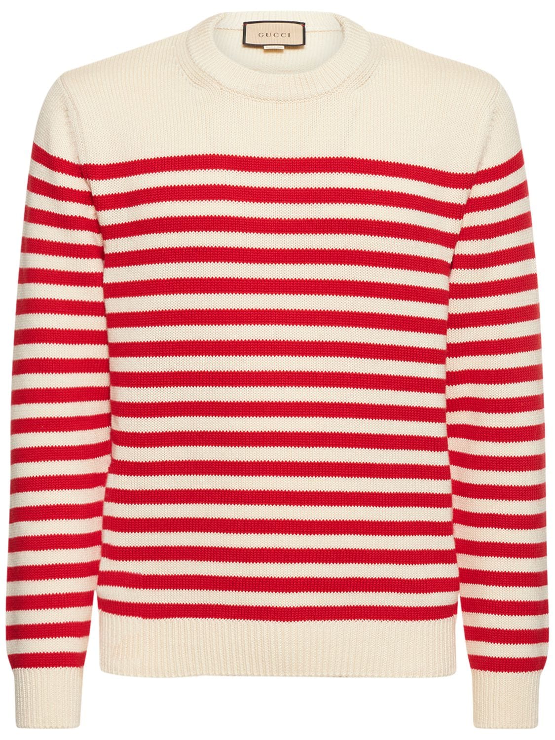 Striped Cotton & Wool Knit Sweater - GUCCI - Modalova