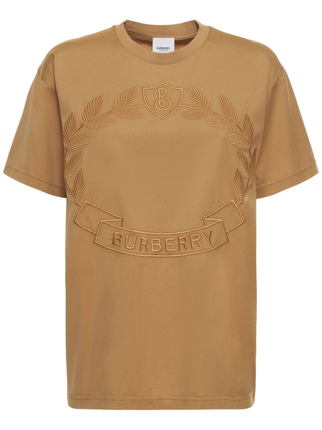 T-shirt Aus Baumwolle „carrick Crest“ - BURBERRY - Modalova