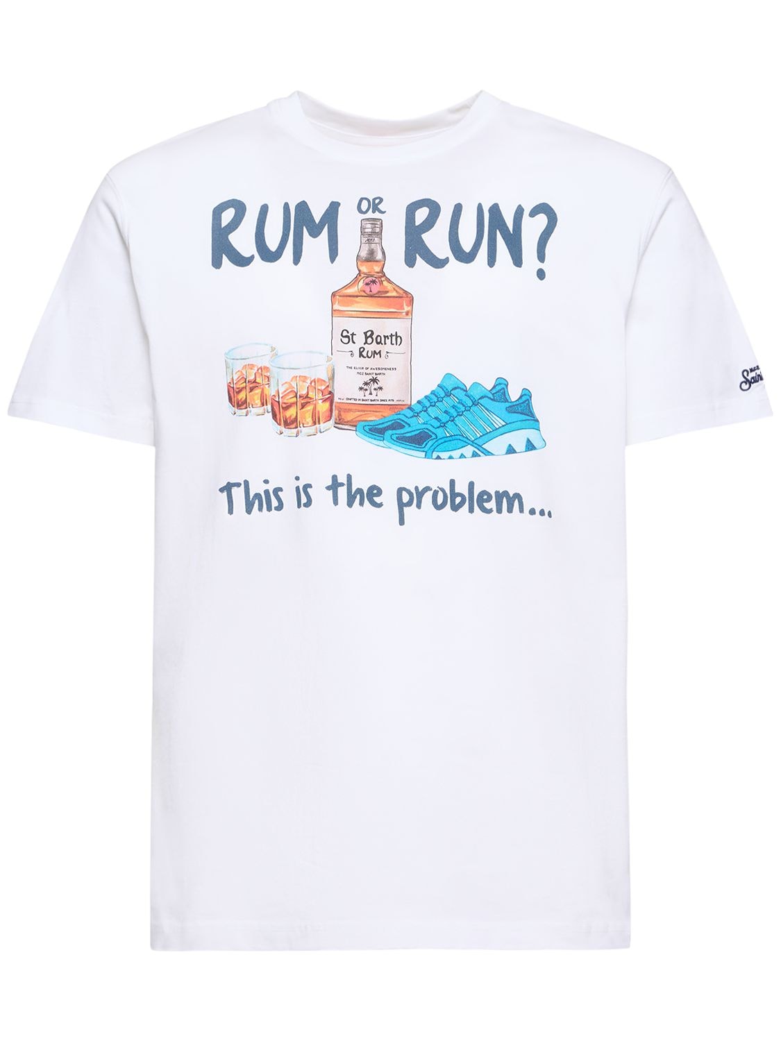 T-shirt Rum Or Run In Jersey Di Cotone - MC2 SAINT BARTH - Modalova